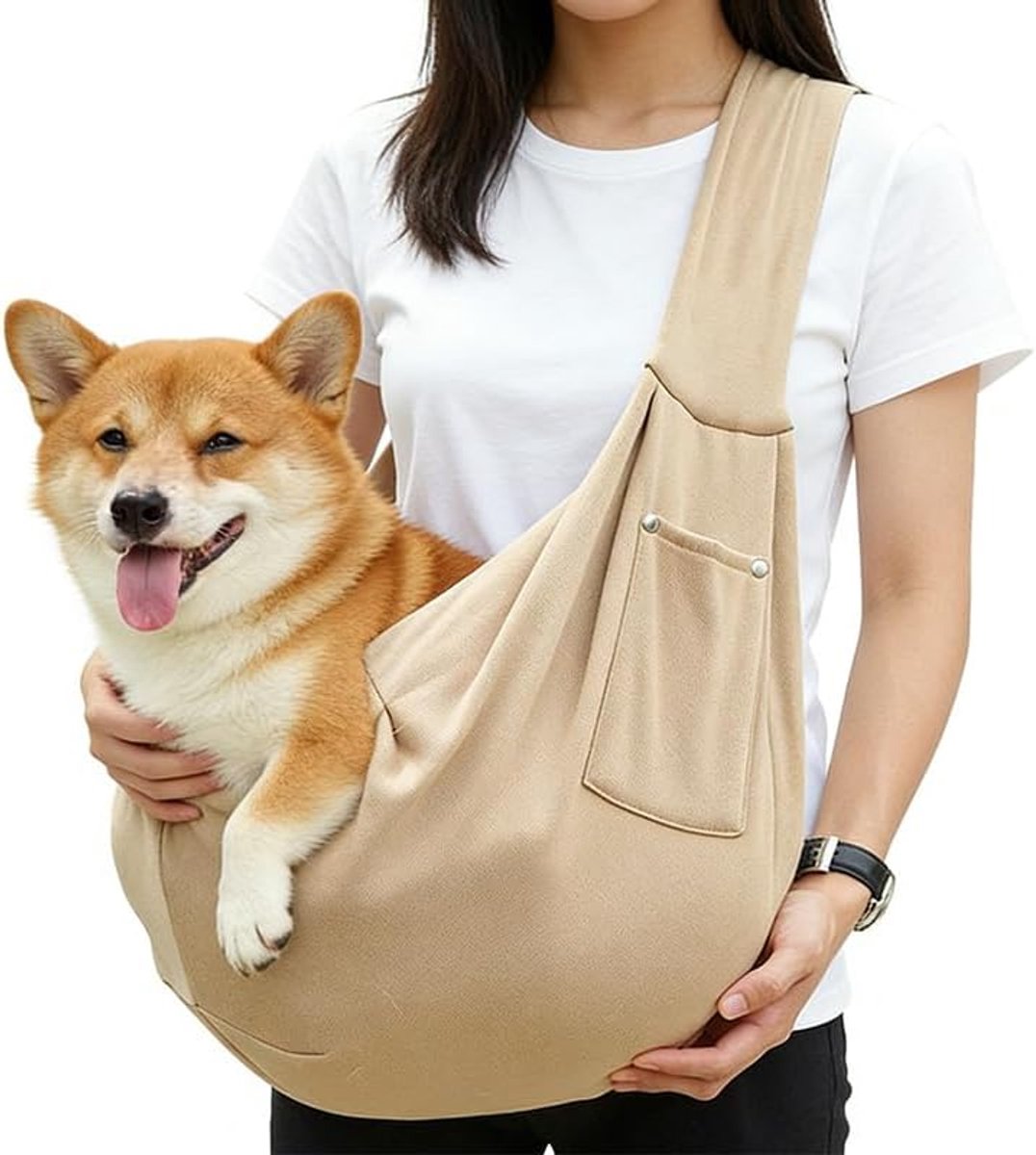 Hondendraagdoek voor kleine honden en katten tot 7,5 kg (kaki)
