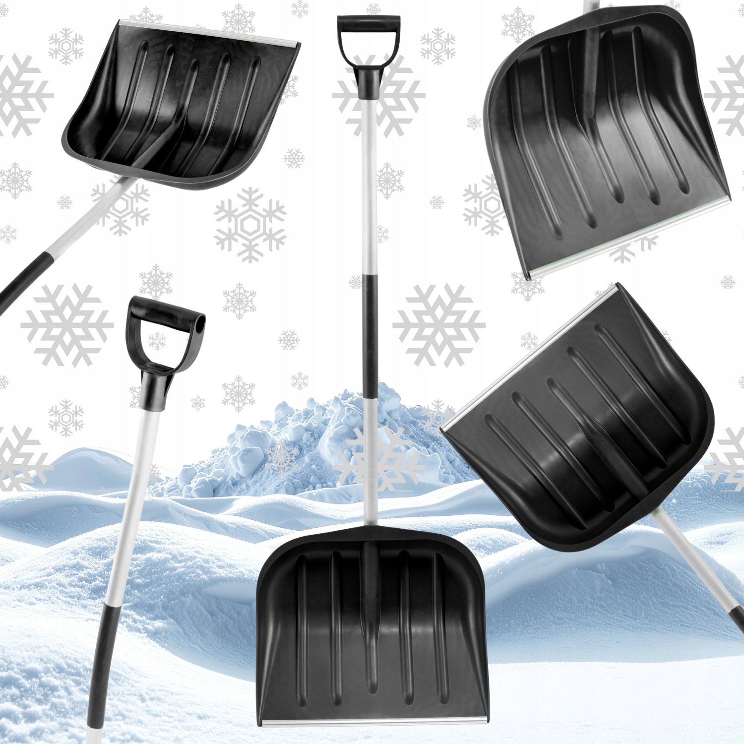 Merkloze Aluminium Sneeuwschop met Ergonomische Steel - 135cm