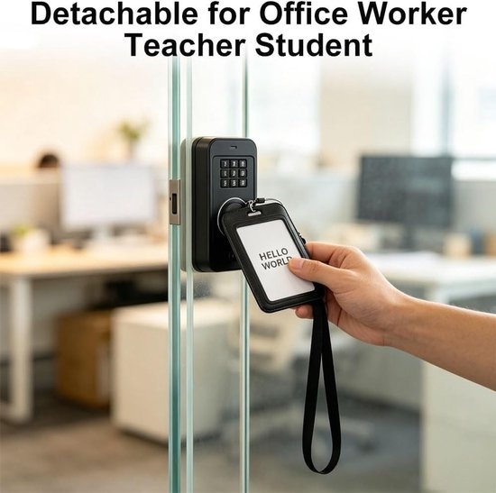 Stijlvolle Badgehouder met Retractable Reel, Zwart Plastic Lanyard voor Kantoor, Onderwijs en Evenementen — afbeelding 4