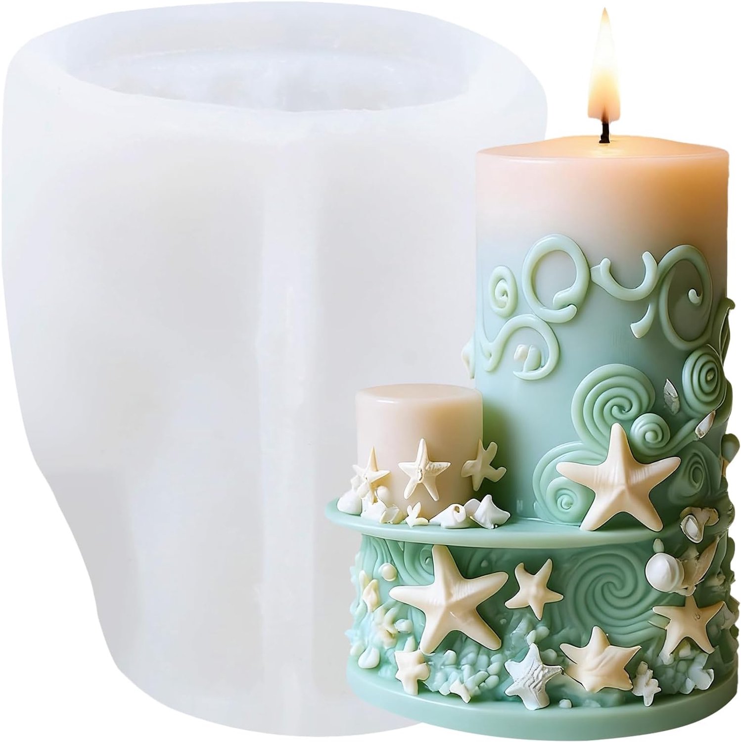 XIAOSHUI Starfish Pillar Candle Mould, Highly Resin Casting Mould Silicone Mould for Aromatherapy Making Candles - ShopVlot