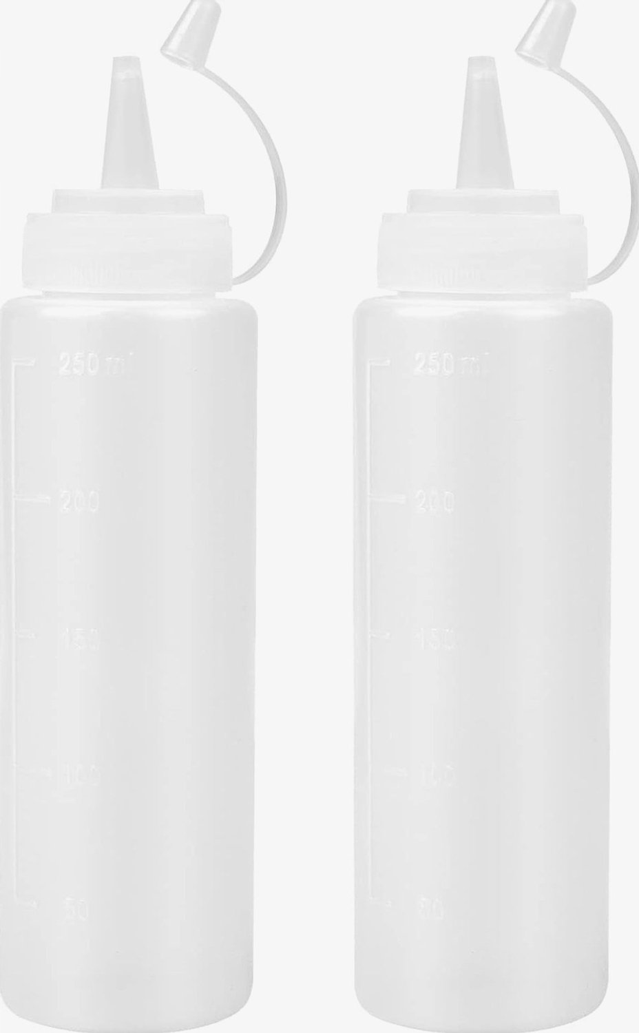 2x 250ml Lekvrije Doseerflessen - Transparant Keuken Gebruik
