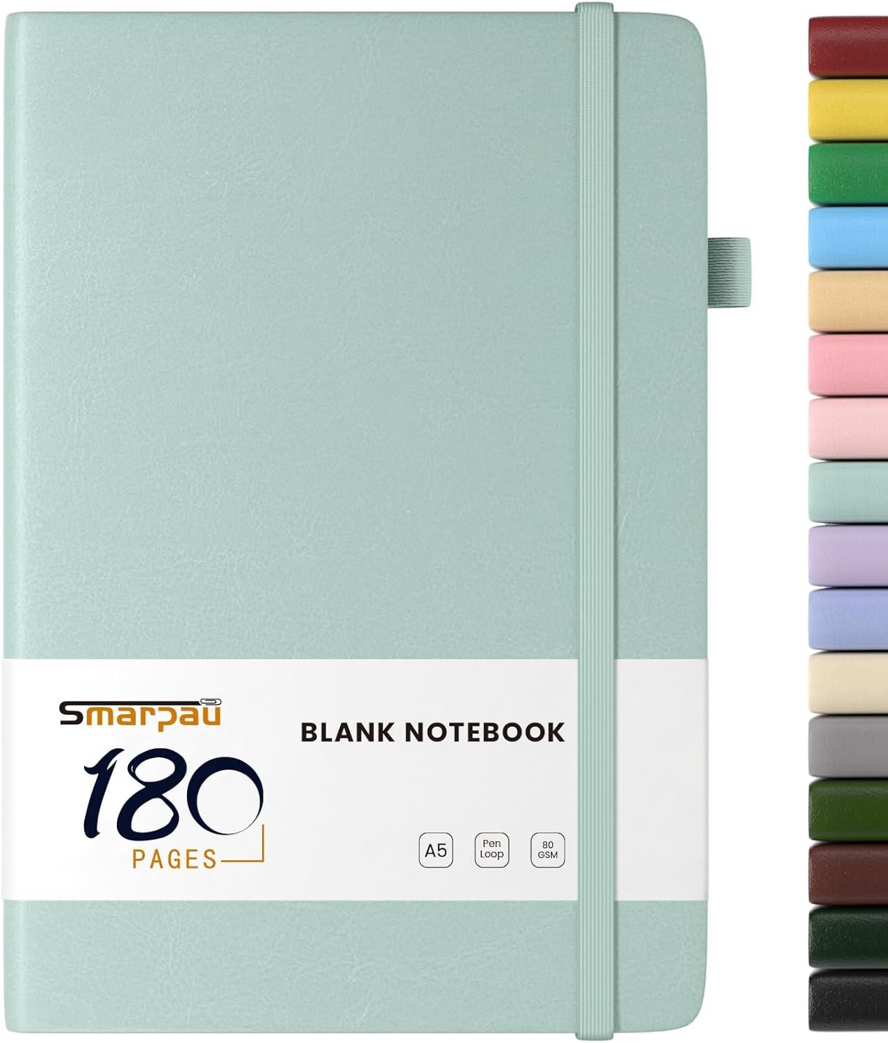 SnelShoppen - A5 Notitieboek Hardcover Leer Journal 180 Pagina's Blank 80gsm Papier voor Schrijven, Creatief, Notities, Dagboek, Diverse Kleuren