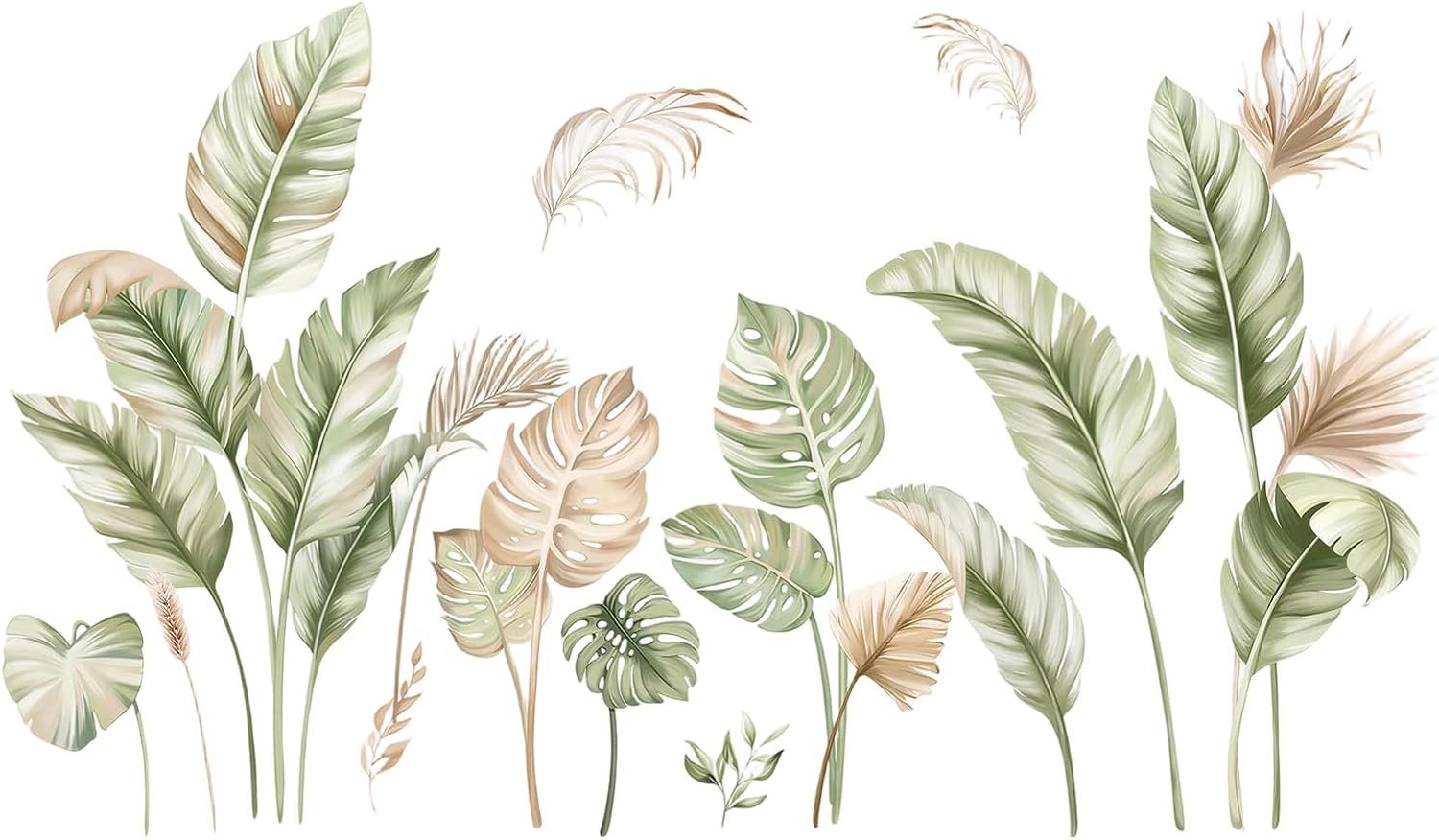 Muurstickers tropische planten - boho-palmblad - waterdicht en duurzaam - wanddecoratie voor elke ruimte - ShopVlot