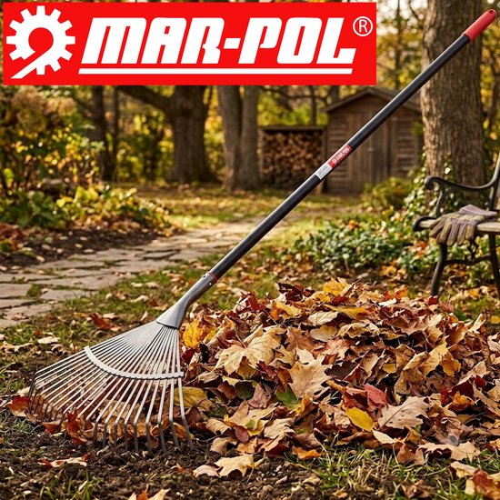 Merkloze Metalen Bladhark 151cm - Efficiënt Bladeren en Gras Harken — afbeelding 5