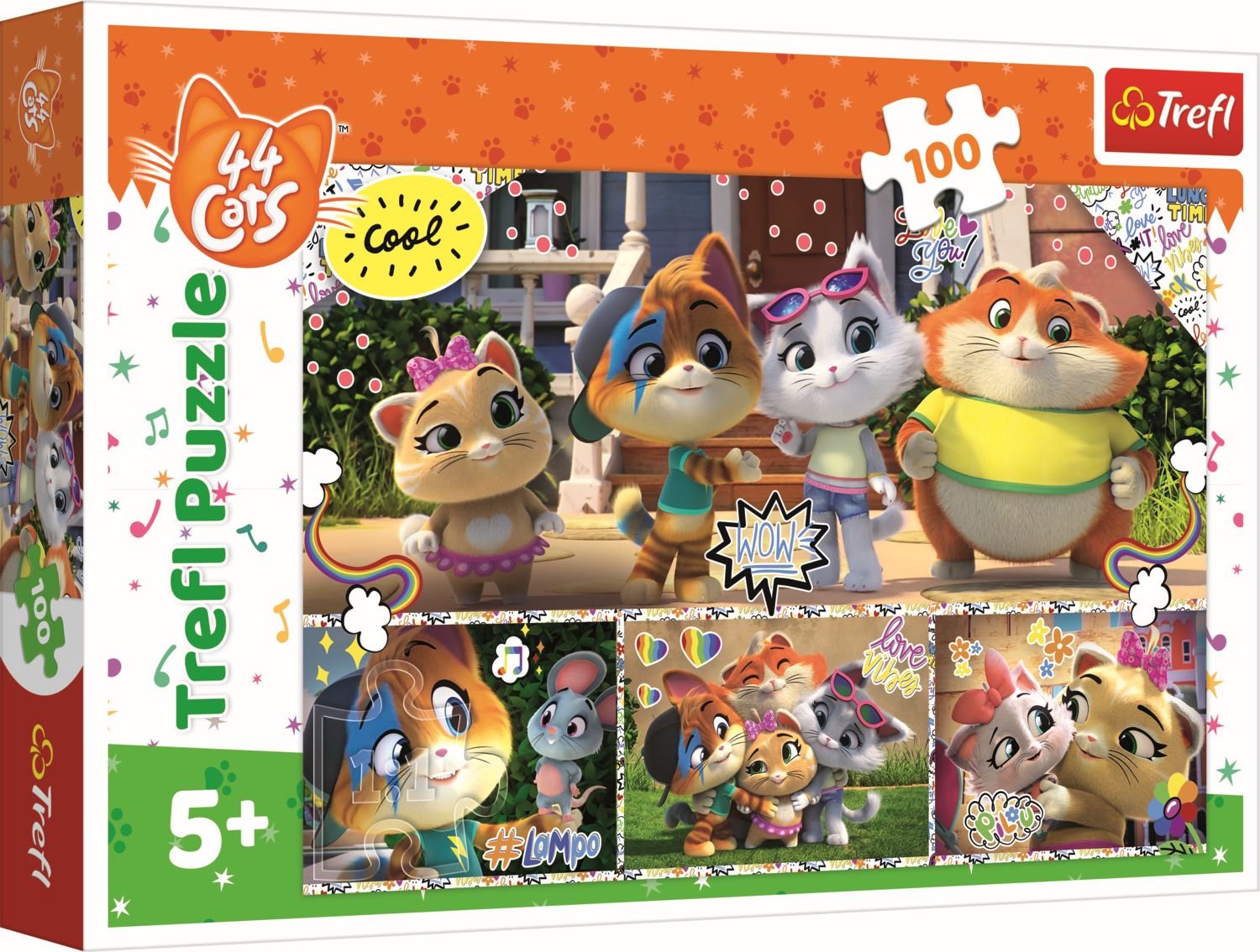 Trefl puzzle 100 Zgrana ekipa przyjaciół 44 cats - Trefl puzzel 100 Een hecht team van vrienden 44 cats