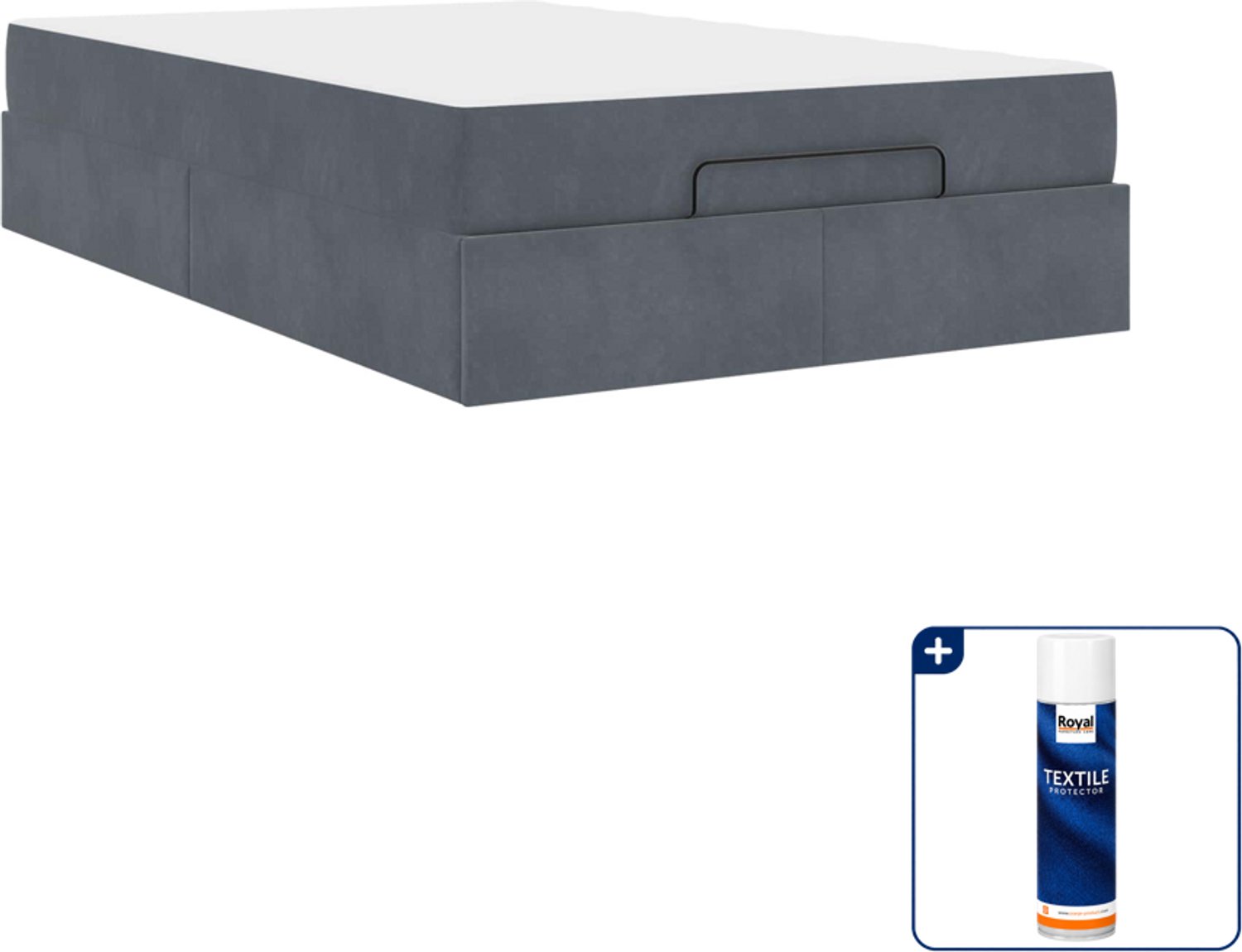 vidaXL bedframe met matras - 120 x 190 cm - fluweel - grijs - Inclusief textielbeschermer 500 ml Bruin