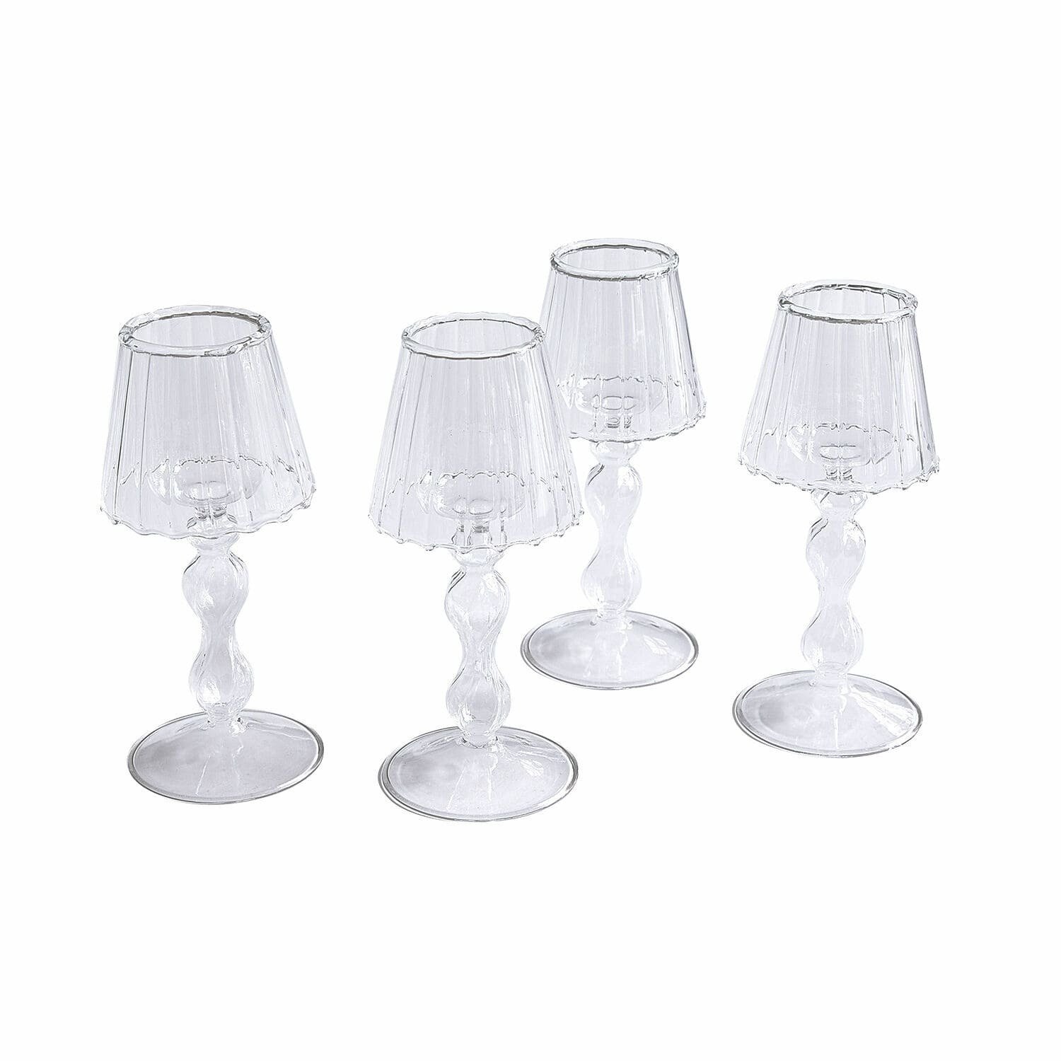 Loberon Kaarsenhouder set van 4 Jouval helder