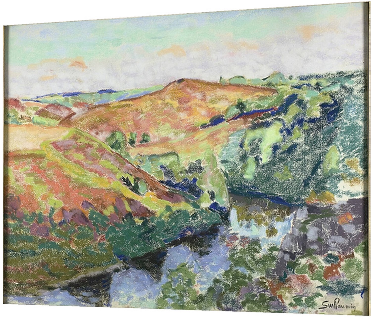 Printen.eu Poster - Landscape in Crozant - 15.9 x 11.9 cm Multicolor