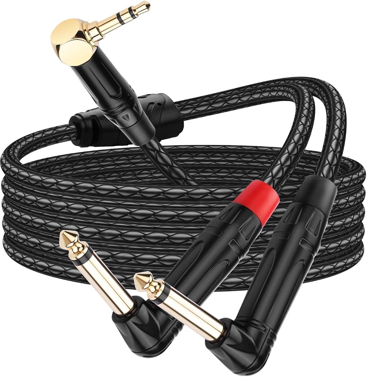 SinLoon 3,5 mm stereo jack naar dubbele 6,35 mm mono jack audiokabel - ShopVlot