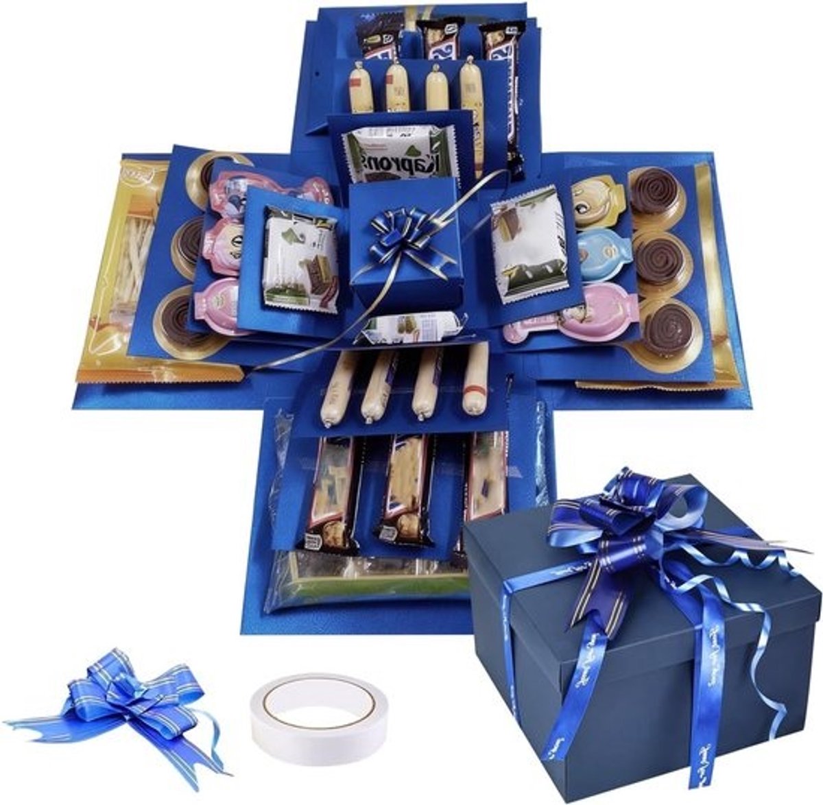 Creatieve 5-laagse Explosiebox - Handgemaakte Verrassingsdoos met Plakband - voor Verjaardag en Jubileum