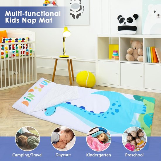 JHUBERS- Kinderslaapzak peuter 60 x 150 cm - Opvouwbare Slaapzak - Dubbele Rits - Machinewasbaar - Hoogwaardig Polyester - Zachte Minky Stippen - Slaapmat van Jhubers — afbeelding 2
