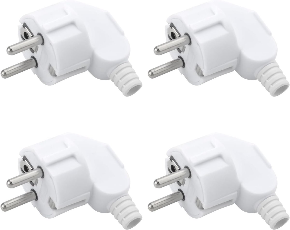 Schuko plug hoekplug 230V - vlakke schuko plug - waterdicht IP44 - ideaal voor buitengebruik - ShopVlot