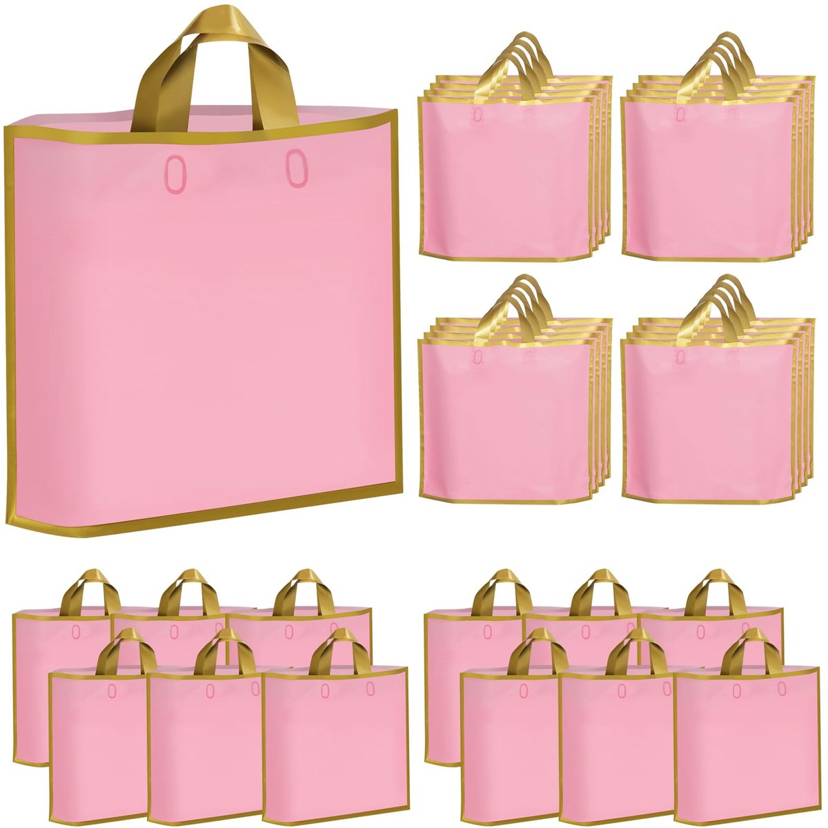Cadeauzakjes 50 stuks - 40 x 35 cm - Dikke roze feestzakken - Perfect voor kleine bedrijven - ShopVlot