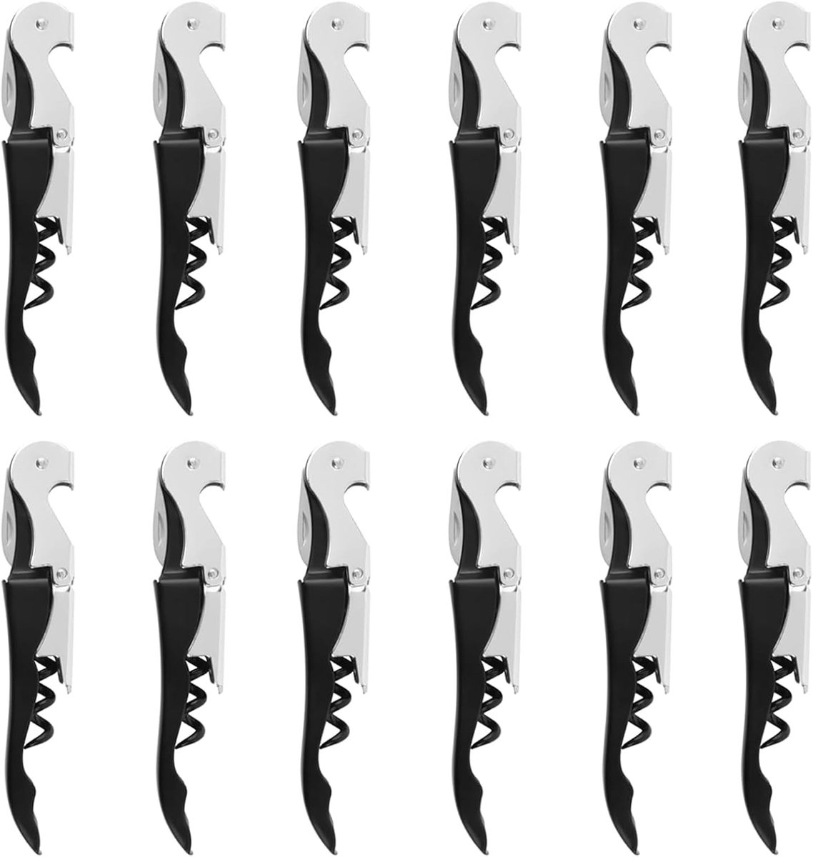 12 stuks kelnermessen, 3-in-1 flesopener, kurkentrekker roestvrij staal