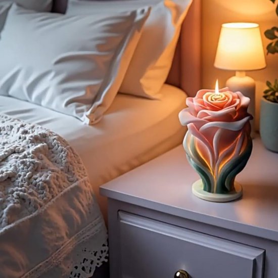Kaarsvormen, kaarsvormen van siliconen, 3D roze siliconenvormen voor gieten, kerst, aromatherapie kaarsvormen om te gieten, DIY-cadeau voor Kerstmis, verjaardag, decoratie (A) — afbeelding 5