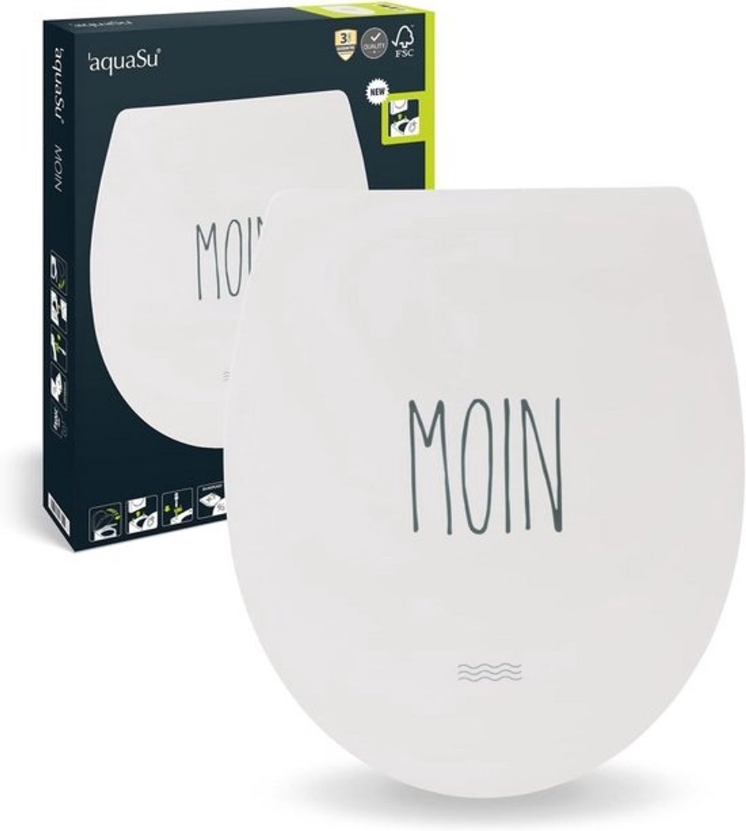 Toiletbril met motief - Met softclosemechanisme | Belastbaarheid tot 300 kg | O-vormige wc-bril - Van Duroplast