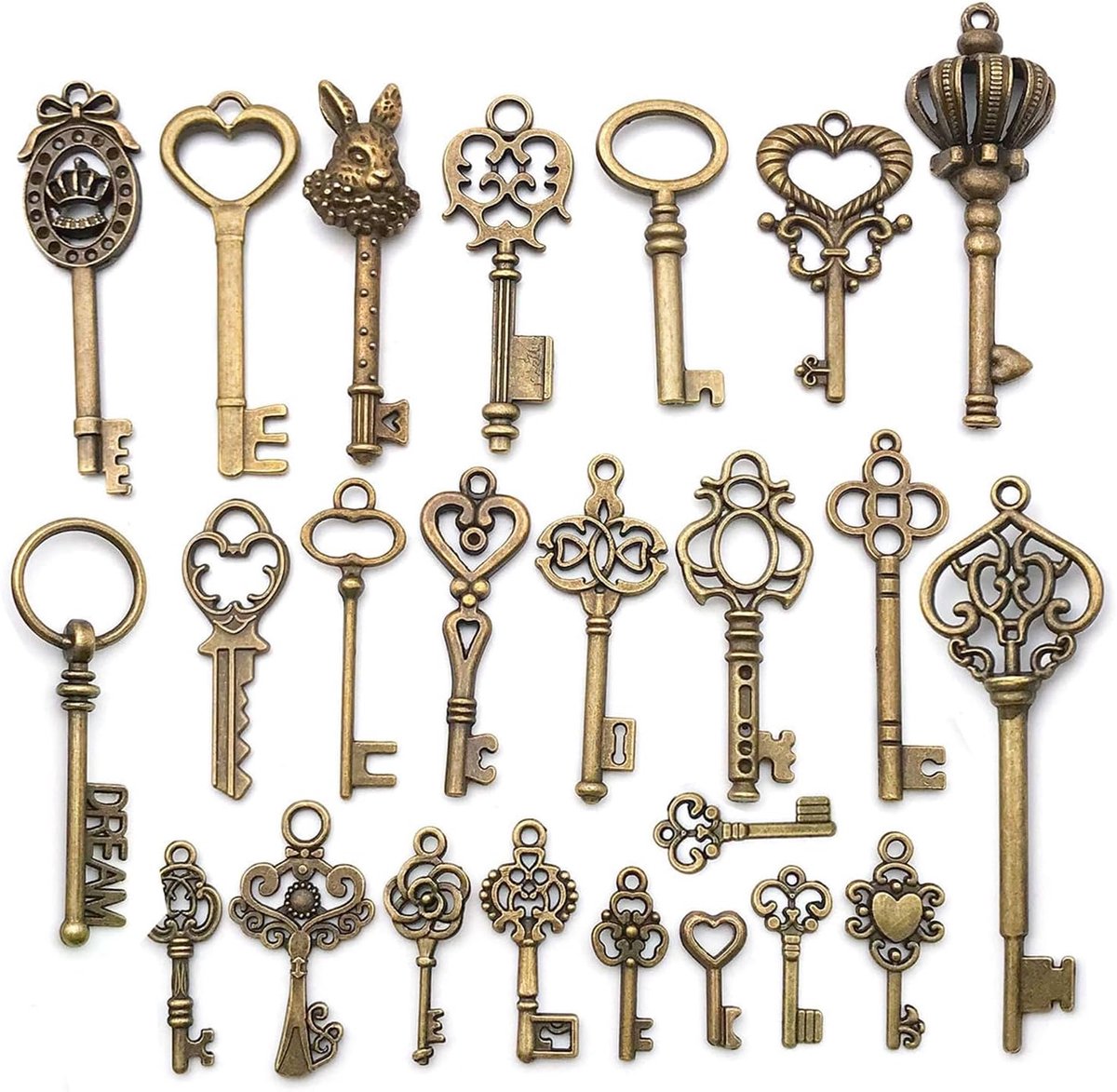 Sleutels 24 Stuks Groot - Antiek Brons - Vintage Decoratie - Perfect voor Bruiloft - ShopVlot