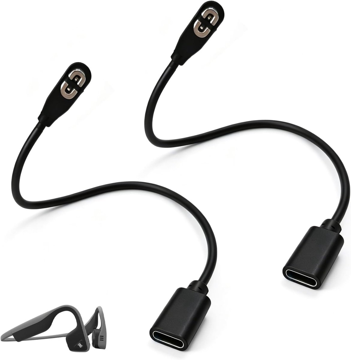 USB-C oplaadkabel adapter - 2 stuks - robuuste nylon kabel - geschikt voor Shokz hoofdtelefoons - ShopVlot