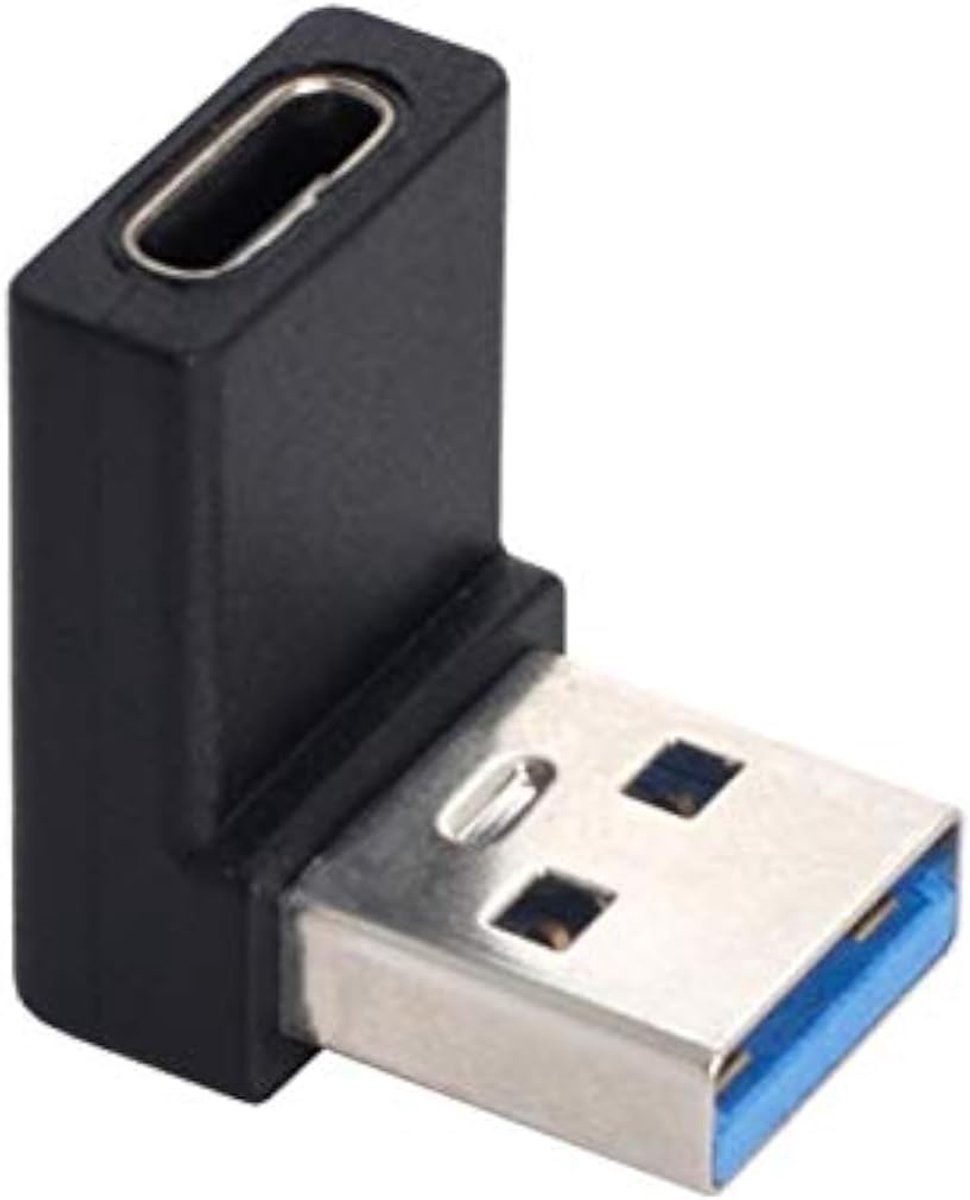 Cablecc USB-C Type C Female 90 Degree Up Angled to USB 3.0 A Male Data Adapter for Laptop Desktop - ShopVlot