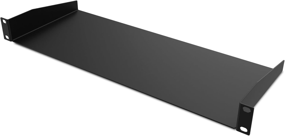 Pro Rack Shelf 1U voor 19 Inch Rack, 150 mm Diepe Bodem, Vast Serverrack van Staal, Capaciteit 15 kg