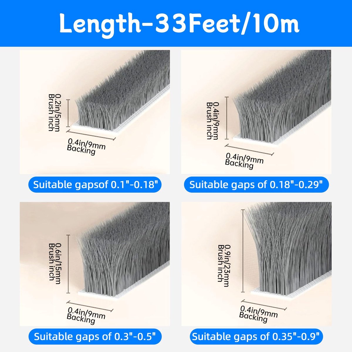 SnelShoppen - 10 m Zelfklevende Tochtstrip voor Deuren en Ramen, 5 mm (T) x 9 mm (B), Grijze Tochtstopper Tape voor Geluidsisolatie, Stofdicht en Weer