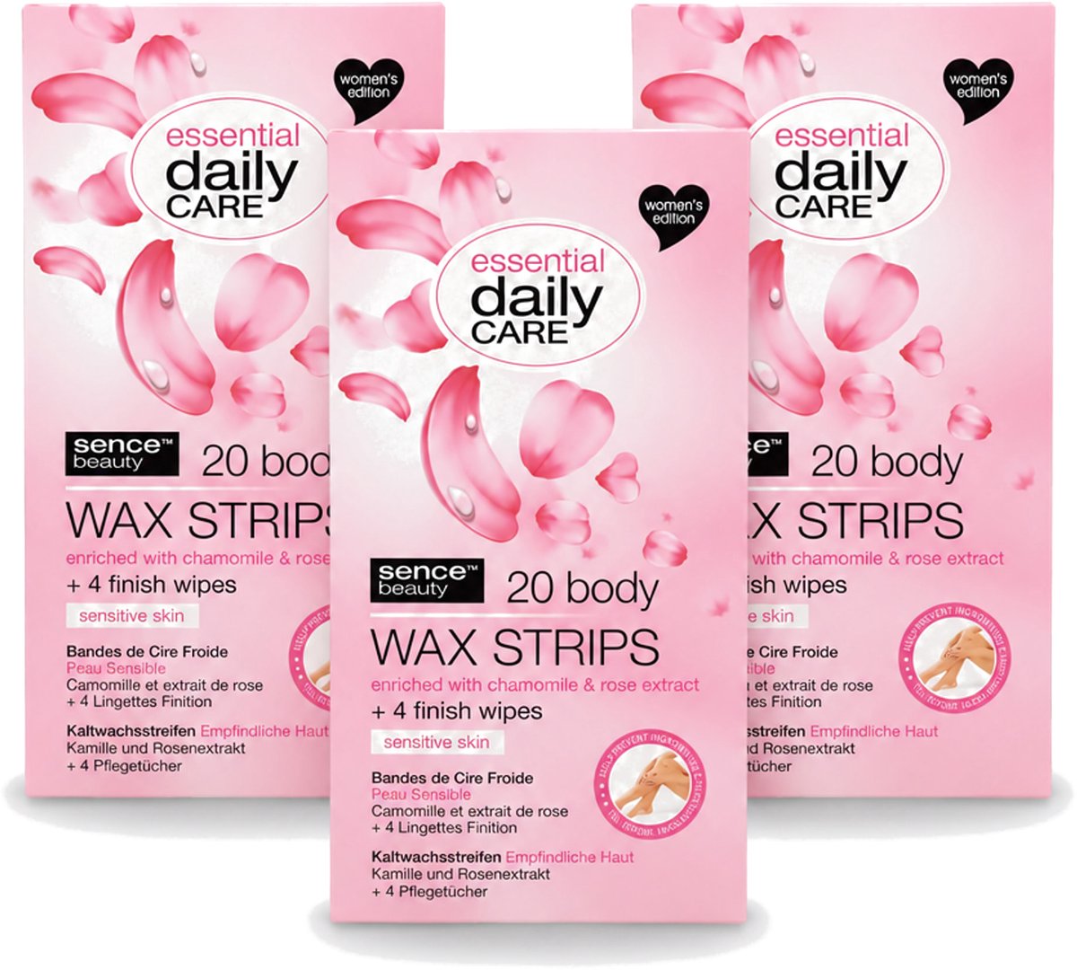 3 x Sence – Wax Strips – Lichaam – Ontharing – 20 Strips - Voordeelverpakking - 3 stuks