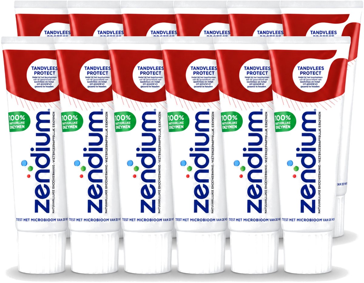 12 x Zendium – Tandpasta – Tandvlees Protect – 75 ml - Voordeelverpakking - 12 stuks