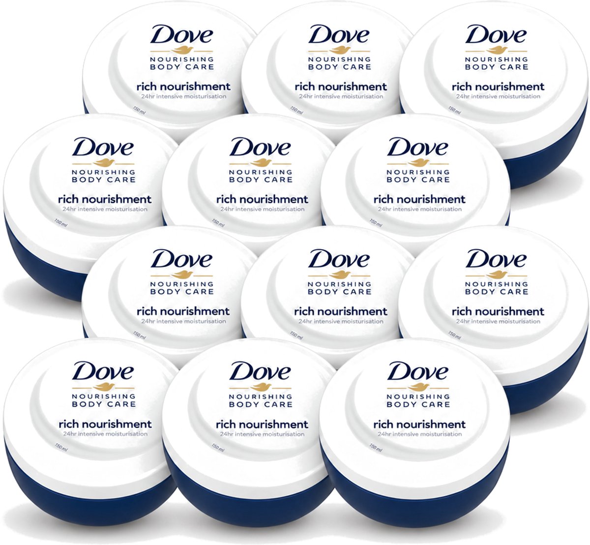 12 x Dove – Bodycrème – Voedende Crème – 150 ml - Voordeelverpakking - 12 stuks