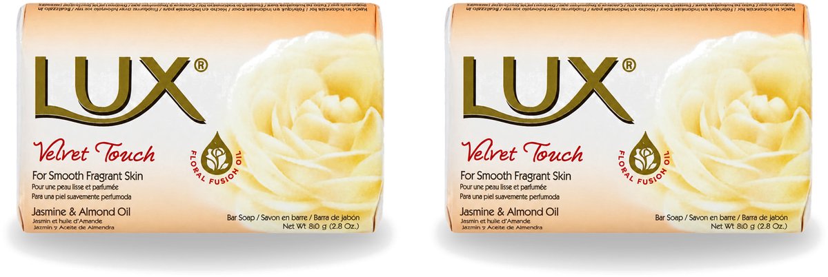 2 x Lux - Zeep - Velvet Touch - Hydraterend - Voor Geurige Huid - 80 g - Voordeelverpakking - 2 stuks
