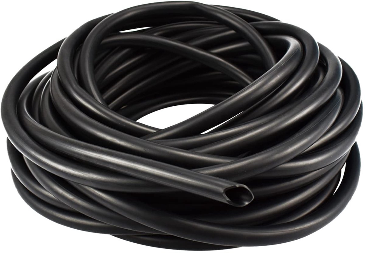 SnelShoppen - Siliconen Slang Zwart 12/16 mm Ketting 5 Meter - Algenbescherming voor Aquarium, Vijver en Zwembaden