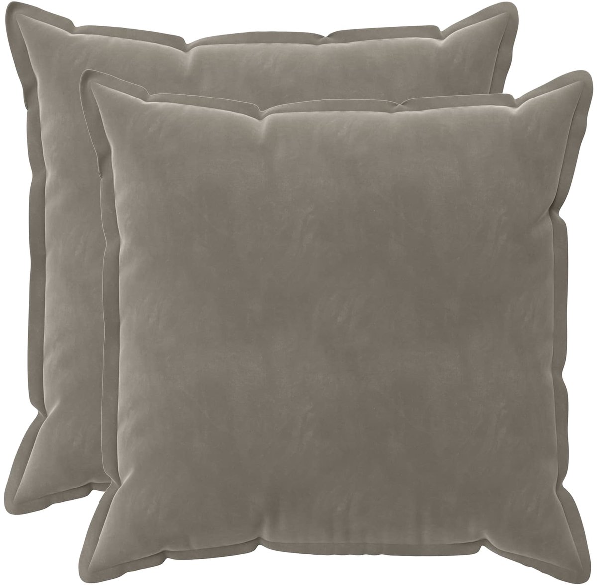vidaXL Dekenkussen - 2 - st - HOUTEN - Lichtgrijs - 55 - x - 55 - cm - fluweel
