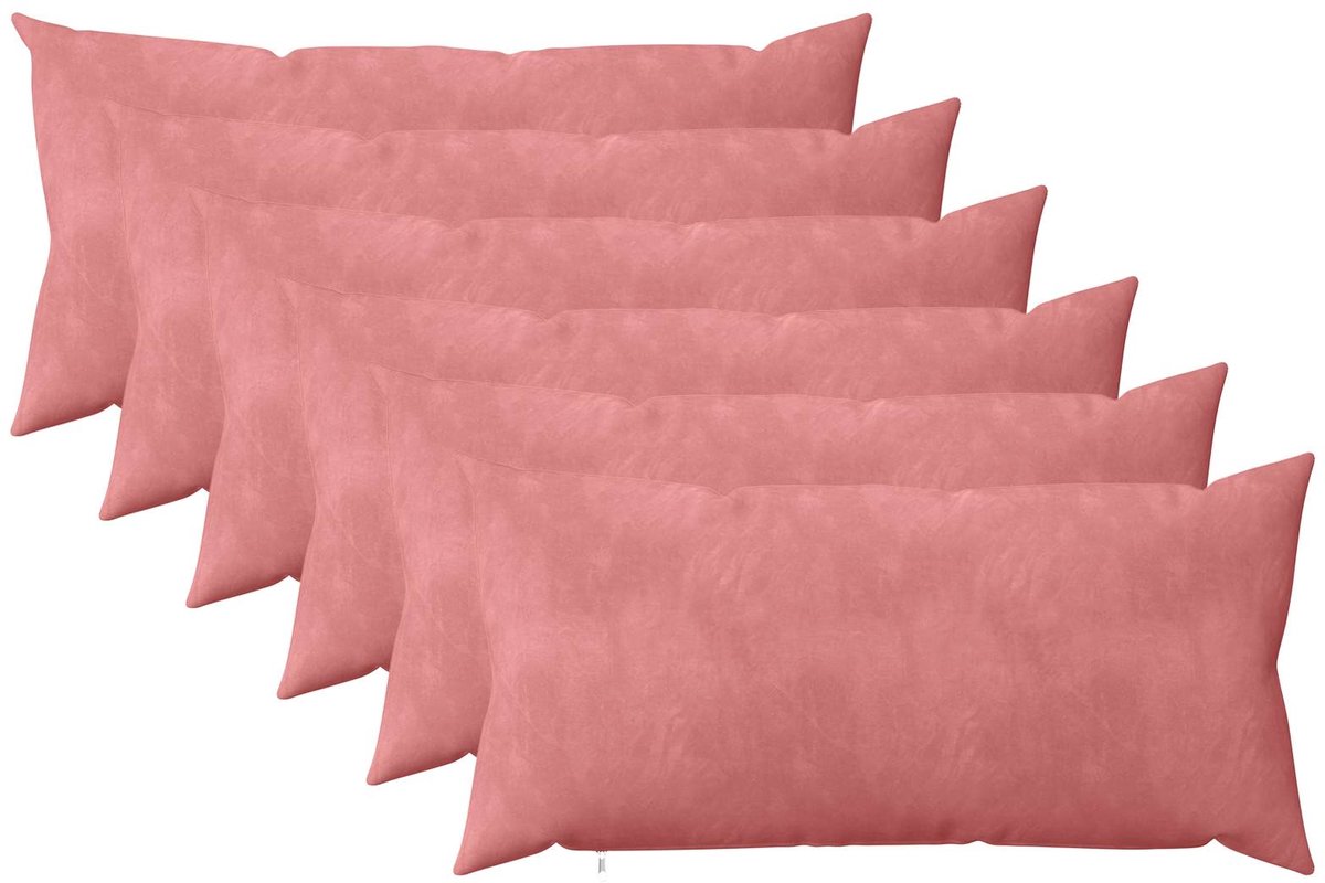 vidaXL Dekenkussen - 6 - st - HEERLEN - Roze - 40 - x - 70 - cm - fluweel
