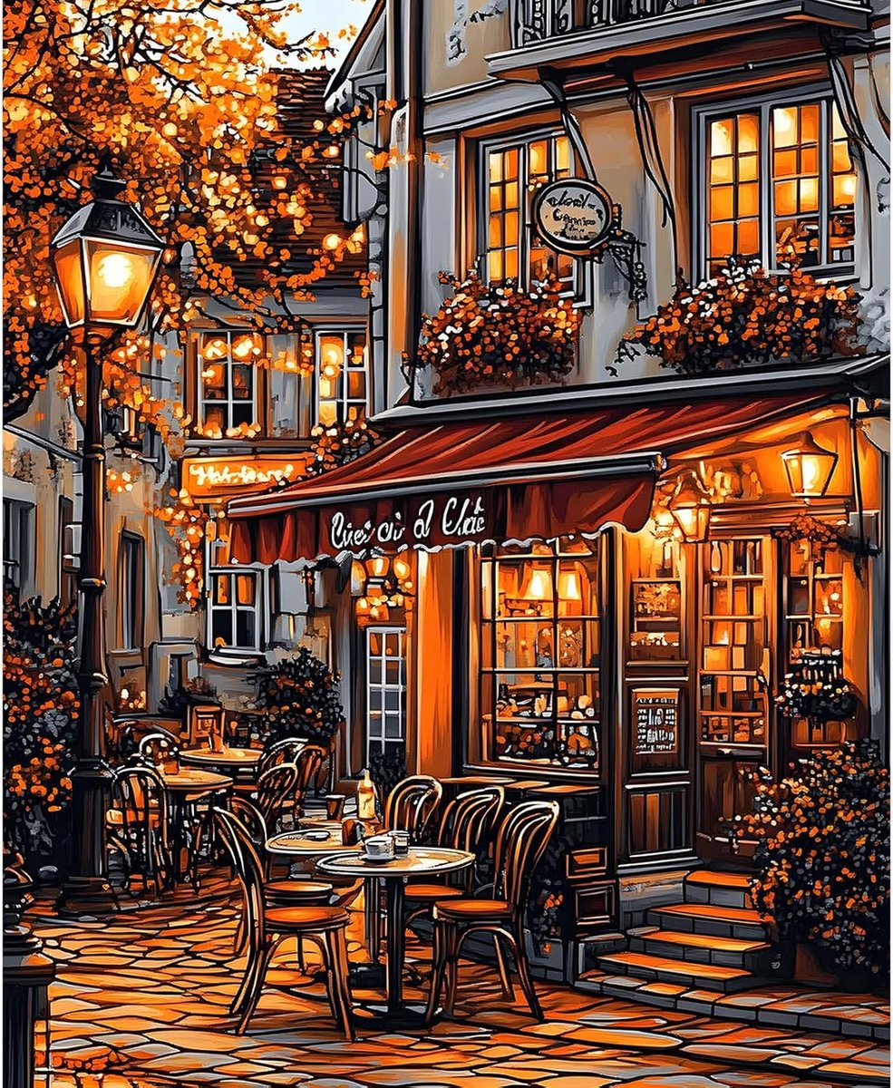 Schilderen op nummers set 30x40cm - Europese straat kunst - DIY olieverf voor beginners - Creatieve woondecoratie - ShopVlot