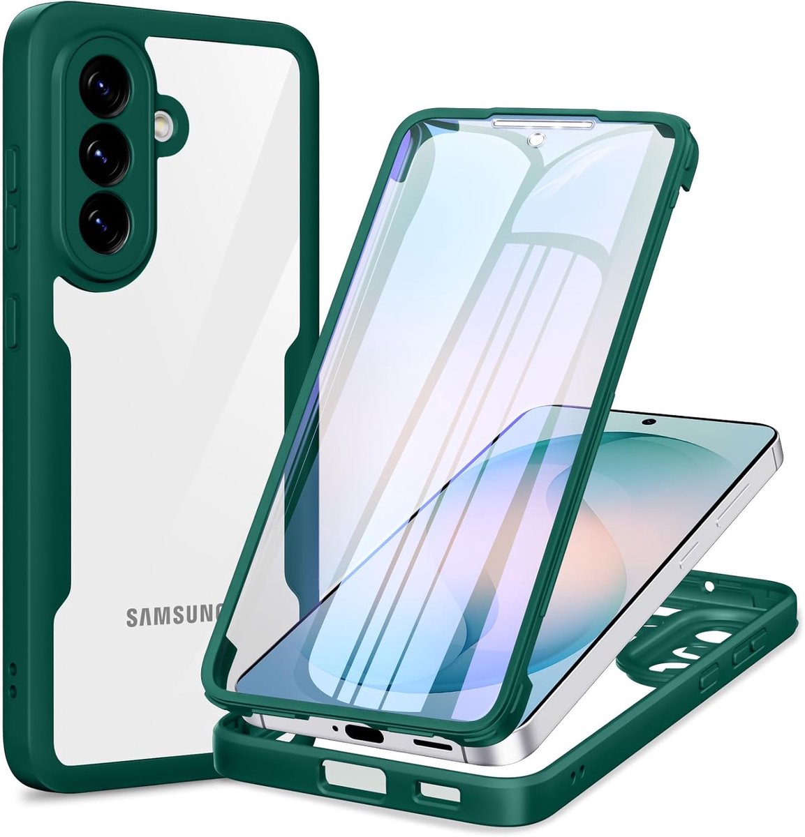 Phoona Beschermhoes voor Samsung Galaxy S26 5G met transparante displayfolie, 360 graden beschermhoes, volledige - ShopVlot