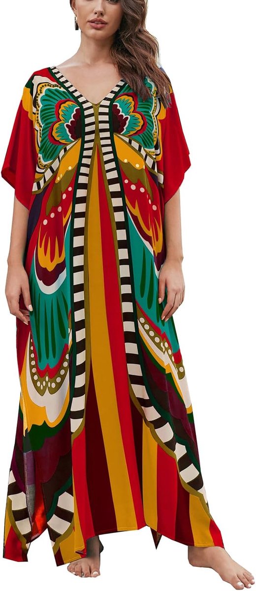 Strandjurk voor dames, lange strandjurk, kimono, maxi-kaftan, cover-ups