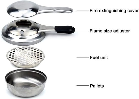 Mini Fondue Branders voor Camping en Reizen - RVS Alcohol Branders, Kooktoestel en Grill voor Buitenactiviteiten — afbeelding 3