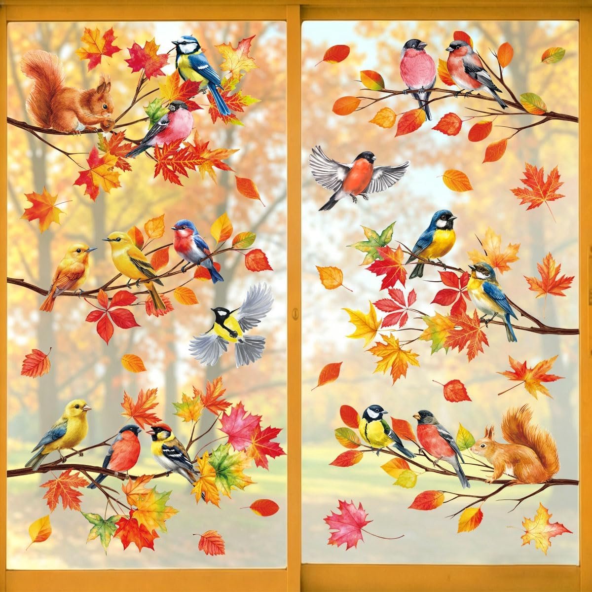 Thanksgiving venster klampt zich vast, PVC, herbruikbare sticker voor glas, 30 x 20 cm, dubbelzijdig