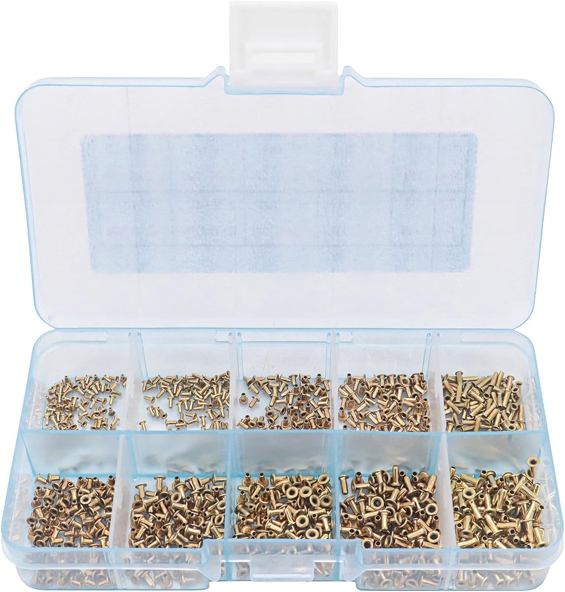1000pcs Hollow Rivets, Brass Hollow Rivets, Hybrid Throughput Copper Rivets, Full Hollow Eye Rivets, M0.9-M7 - ShopVlot