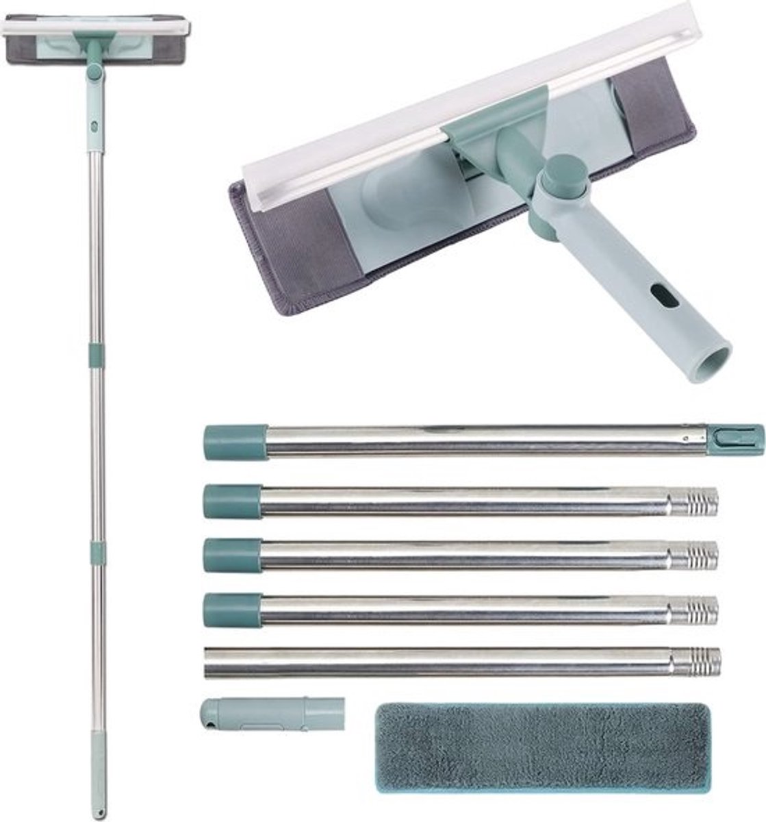 2-in-1 raamwisser - met telescoopsteel en variabel wissergewricht - Voor streepvrije, schone ramen