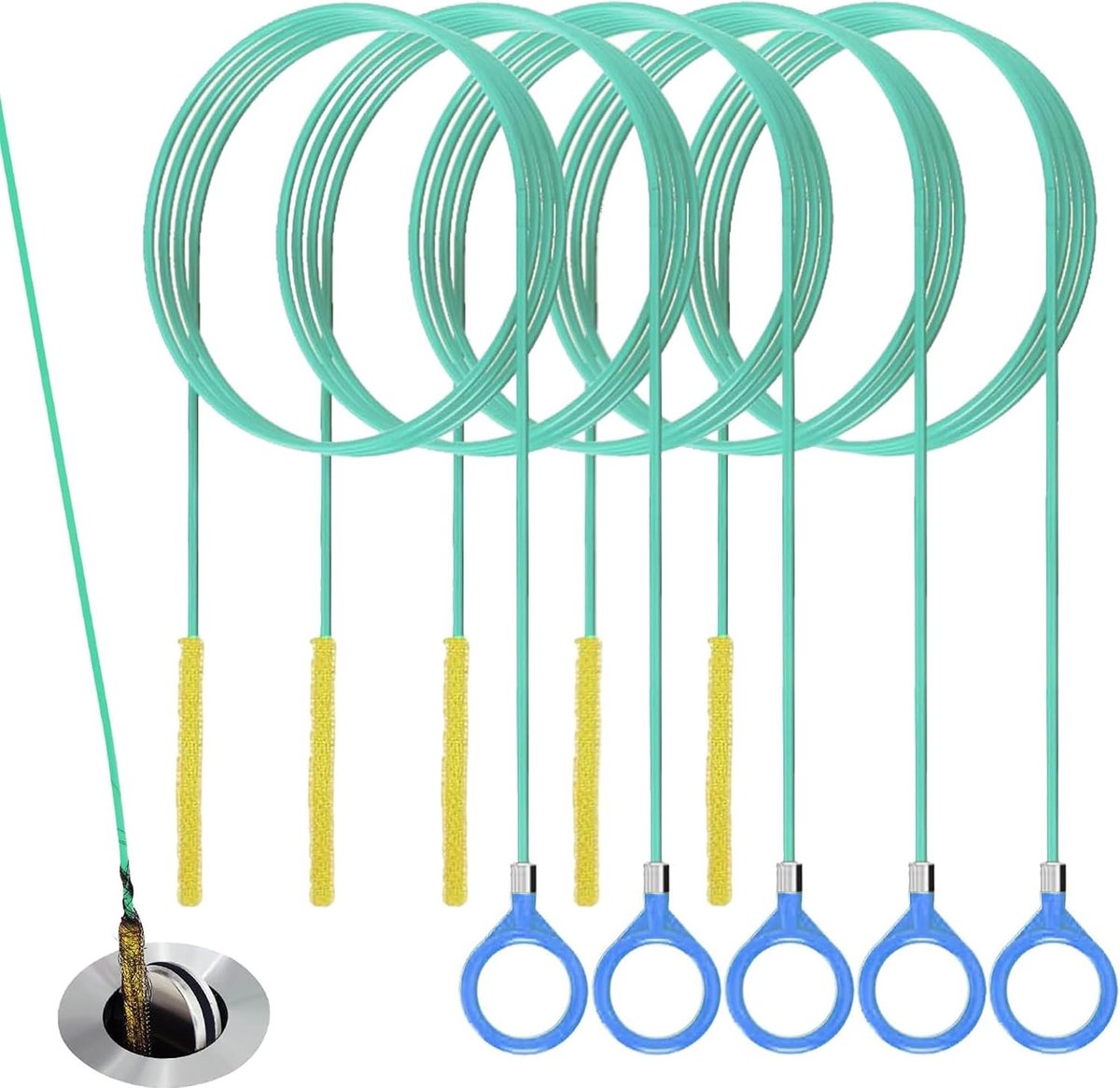 Drain Cleaner Spiral 76 cm, Drain Cleaning Spiral and Drain Brush Made of Shatterproof Stainless Steel with Micro - ShopVlot