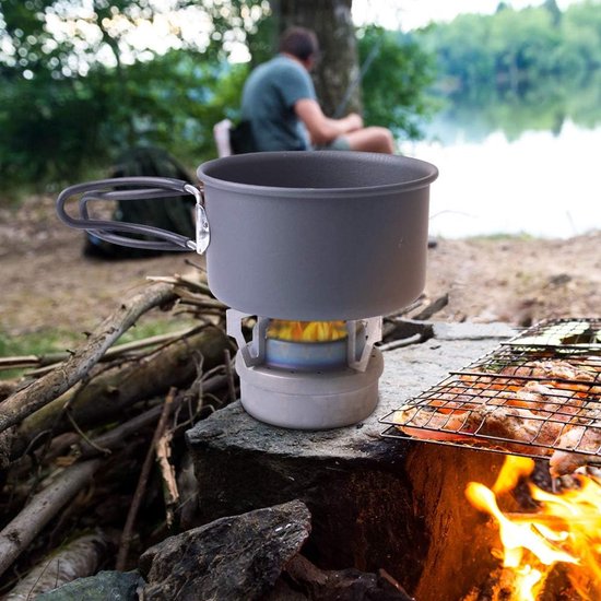 SnelShoppen - KBNIAN Kruishouder Roestvrij Staal voor Pan, Ketel en Pot - Ideaal Camping Accessoire voor Fornuis, Gasfornuis en Alcoholkoker - Outdoor — afbeelding 4