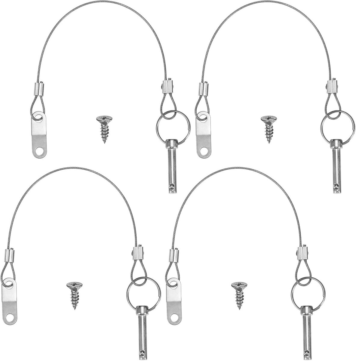 Quick Release Pins, Bimini Hoogste Speld W/Lanyard & Schroeven voor Scheepsbouw/Marien/Aanhangwagen