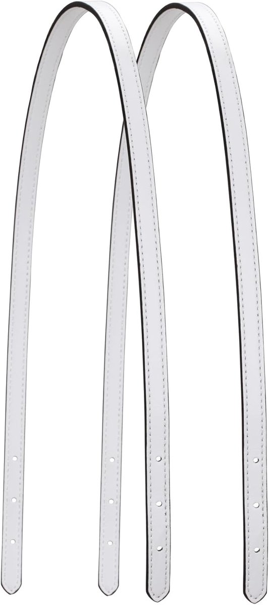 Microvezel lederen tasriem vervanging tote tas handtas schoudergrepen 2 stuks, wit, 1,2 cm