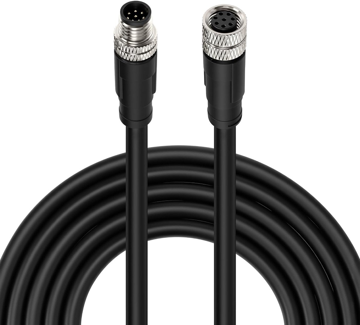 Waterproof A-Code 8 Pin M8 Male to Female Aviation Wire Connector Plug Socket Waterproof IP67 Industrial Circular 8mm - ShopVlot