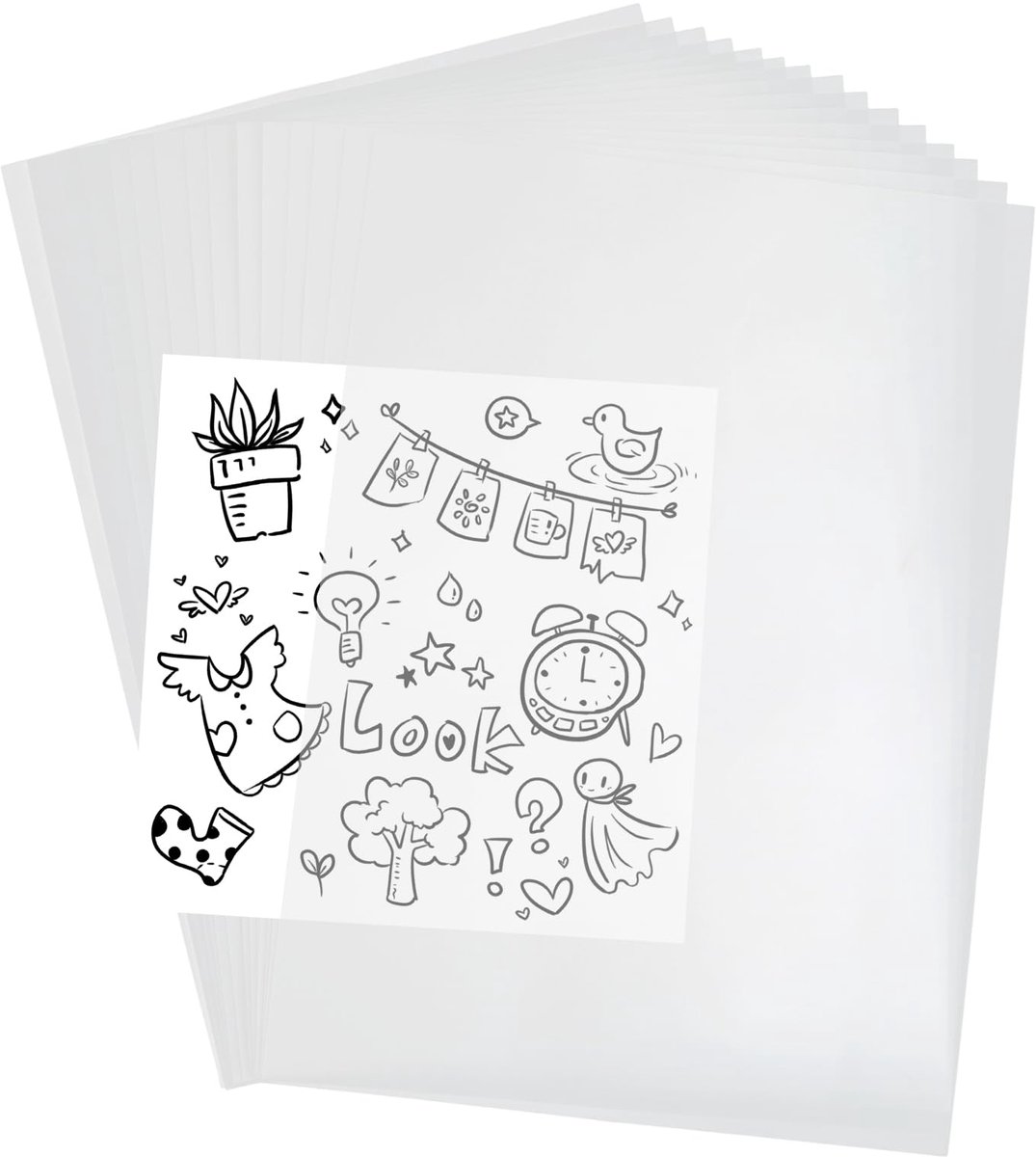Kievano Transparant glanzend papier A4, 110 g/m², 100 vellen bedrukbaar transparant papier voor tekeningen, reliëf - ShopVlot