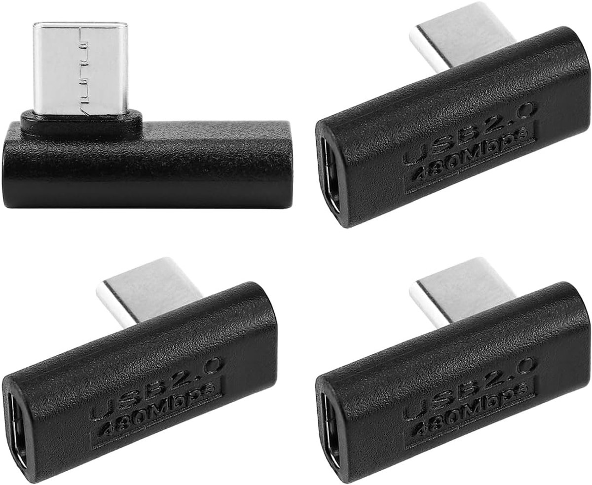FERCAISH 4 stuks dual-poortadapters, USB C 2-in-1 laaddongle, type C-stekker naar dual female, zwarte laadconverter - ShopVlot
