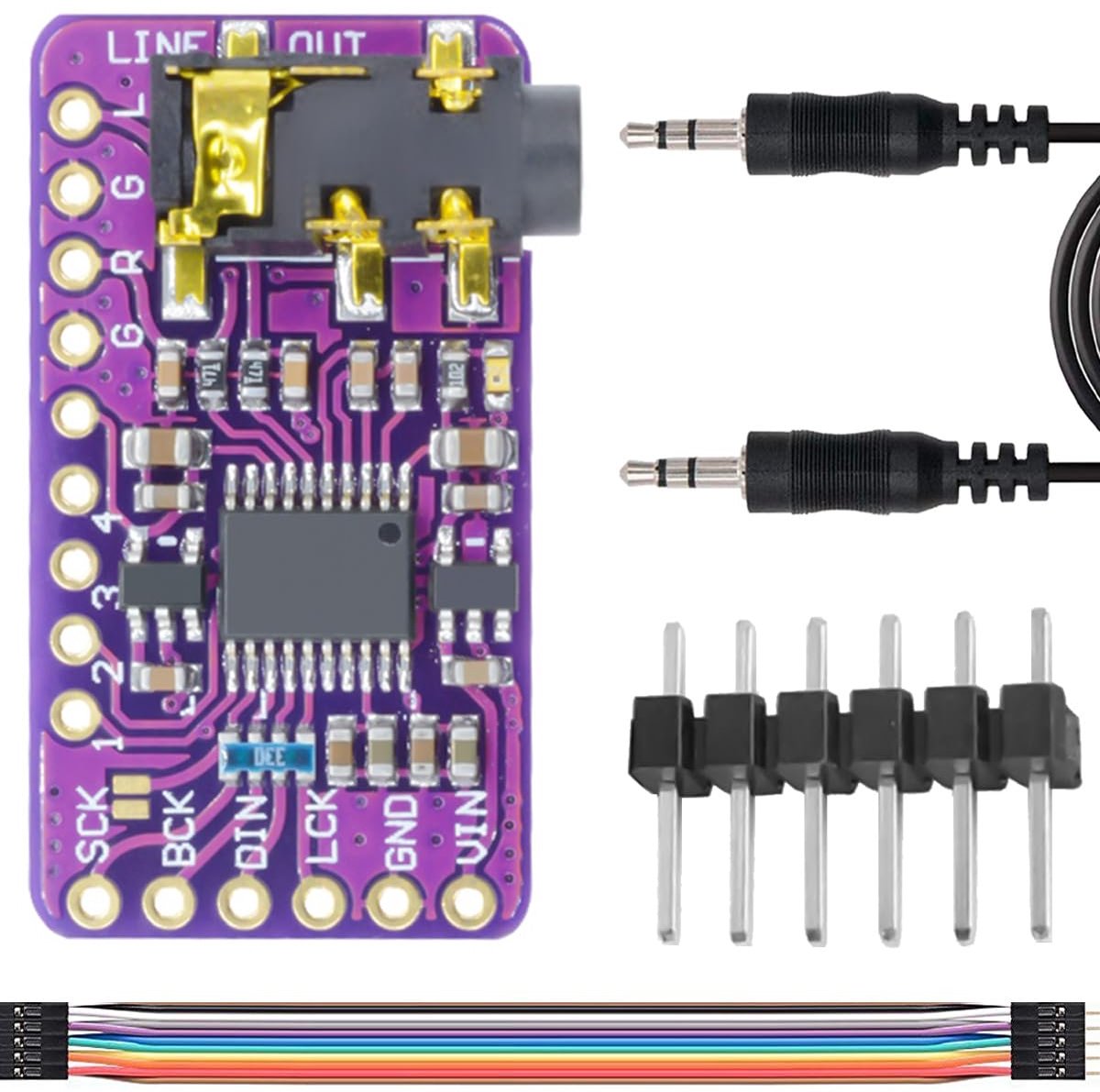 Module, I2S IIS lossless digitale audio DAC-decoder module, PHAT formaat drive board, digitaal-analoog converter, stemmodule voor Arduino voor Raspberry Pi