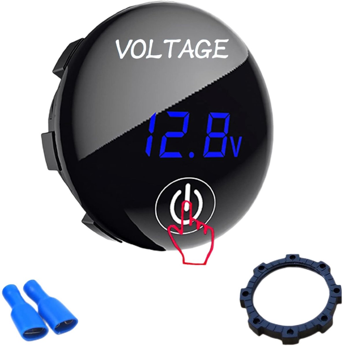 Voltmeter Waterdichte Batterijmeter voor Auto Boot Marine Voertuig Motorfiets Truck Camper ATV met Blauw Licht Digitaal Scherm Touch Display Panel