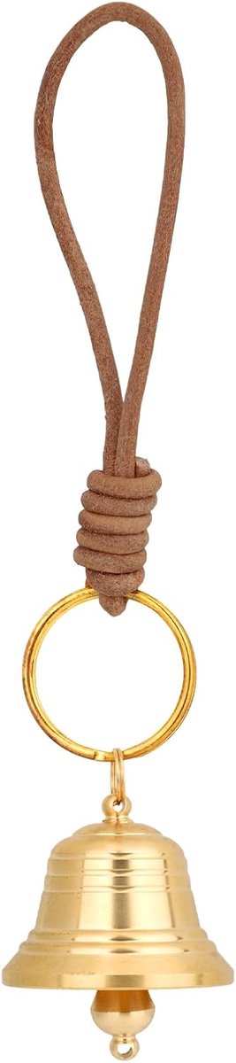 Messing Hangbel voor Deurknop-Decoratie, Kleine Decoratieve Bellen met Touw voor Deur-Opening Winkeliers & Thuis Tuin-Decoratie Veel Geluk (Goud)