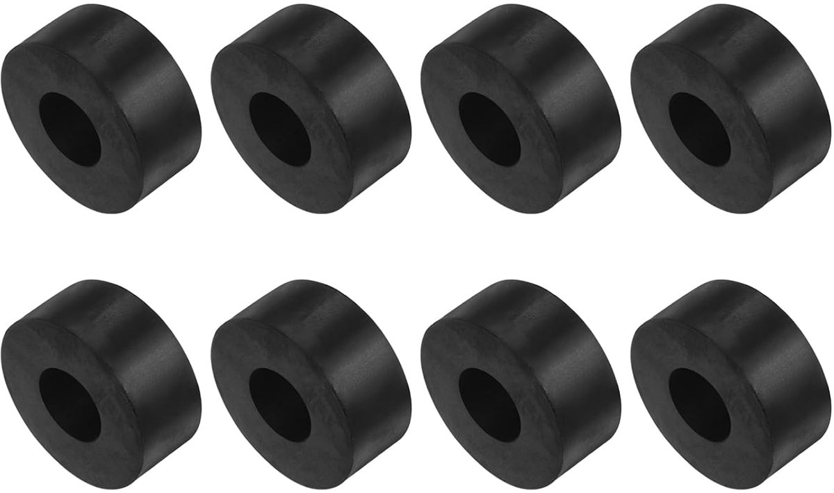 8 stuks rubberen spacers, 8 x 10 x 40 mm, anti-vibratie-isolatiepads, voor thuis, auto's, bootaccessoires, neopreen, zwart